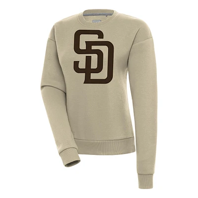 Women's Antigua Khaki San Diego Padres Victory Pullover Sweatshirt