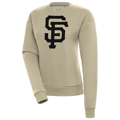 Women's Antigua Khaki San Francisco Giants Victory Pullover Sweatshirt