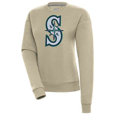 Women's Antigua Khaki Seattle Mariners Victory Pullover Sweatshirt