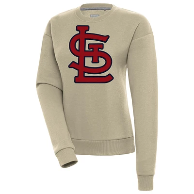 Women's Antigua Khaki St. Louis Cardinals Victory Pullover Sweatshirt