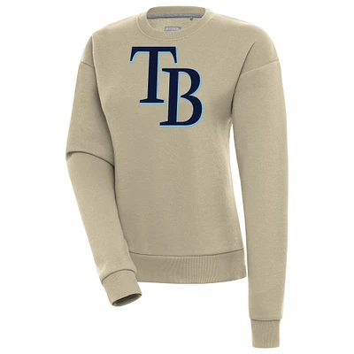 Women's Antigua Khaki Tampa Bay Rays Victory Pullover Sweatshirt