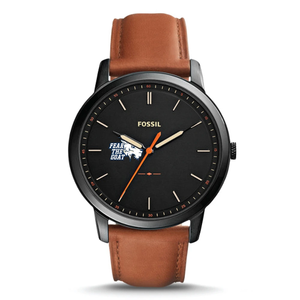 Men's St. Edwards Hilltoppers Fossil Minimalist Slim Light Brown Leather Watch