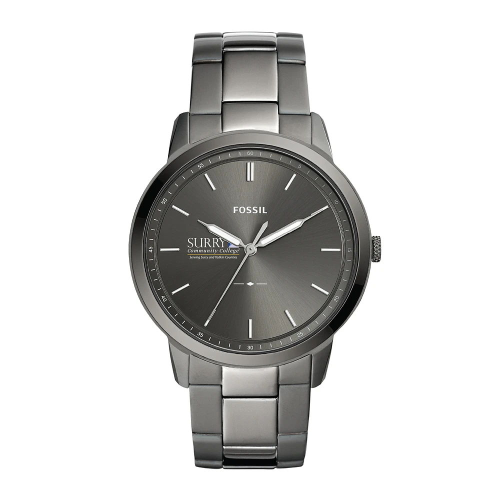 Men's Surry Community College Fossil Minimalist Three-Hand Smoke Watch