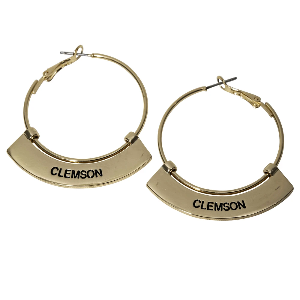 Clemson Tigers Weller Gold Hoop Earrings
