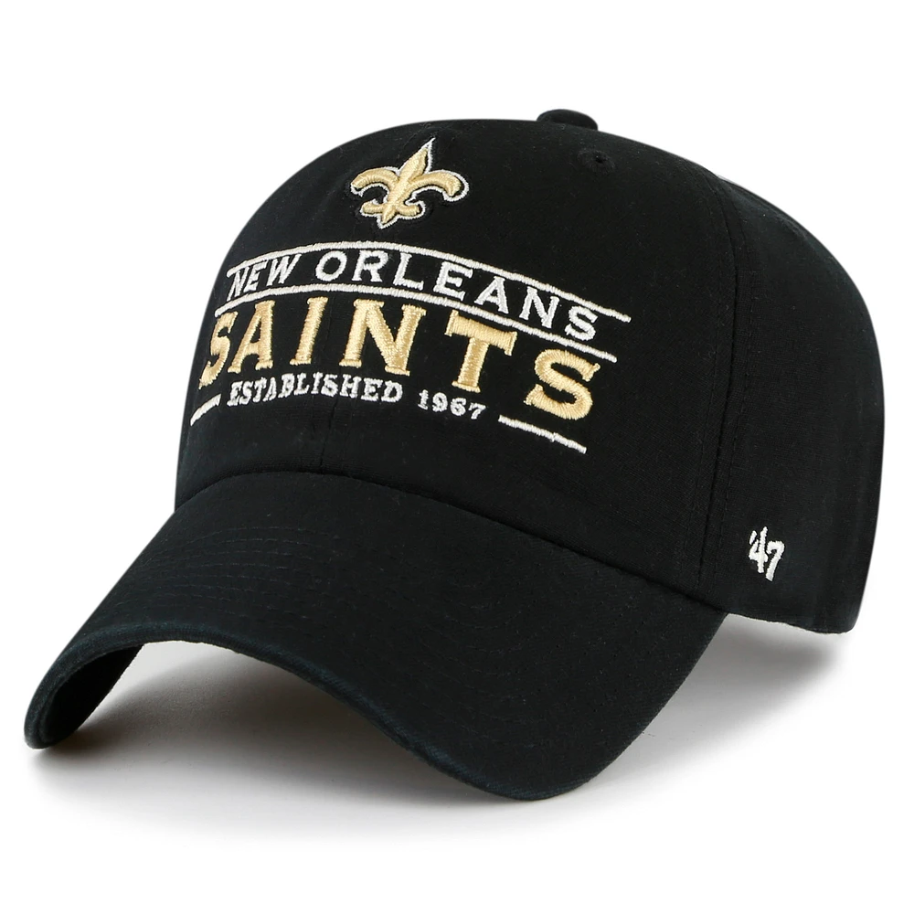 Men's '47 Black New Orleans Saints Vernon Clean Up Adjustable Hat