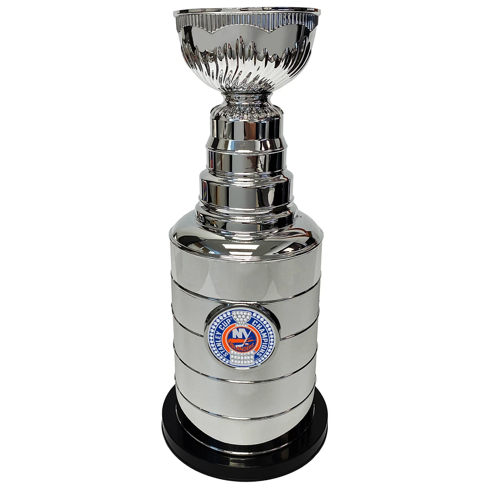 Silver New York Islanders 14" Stanley Cup Coin Bank Replica Trophy
