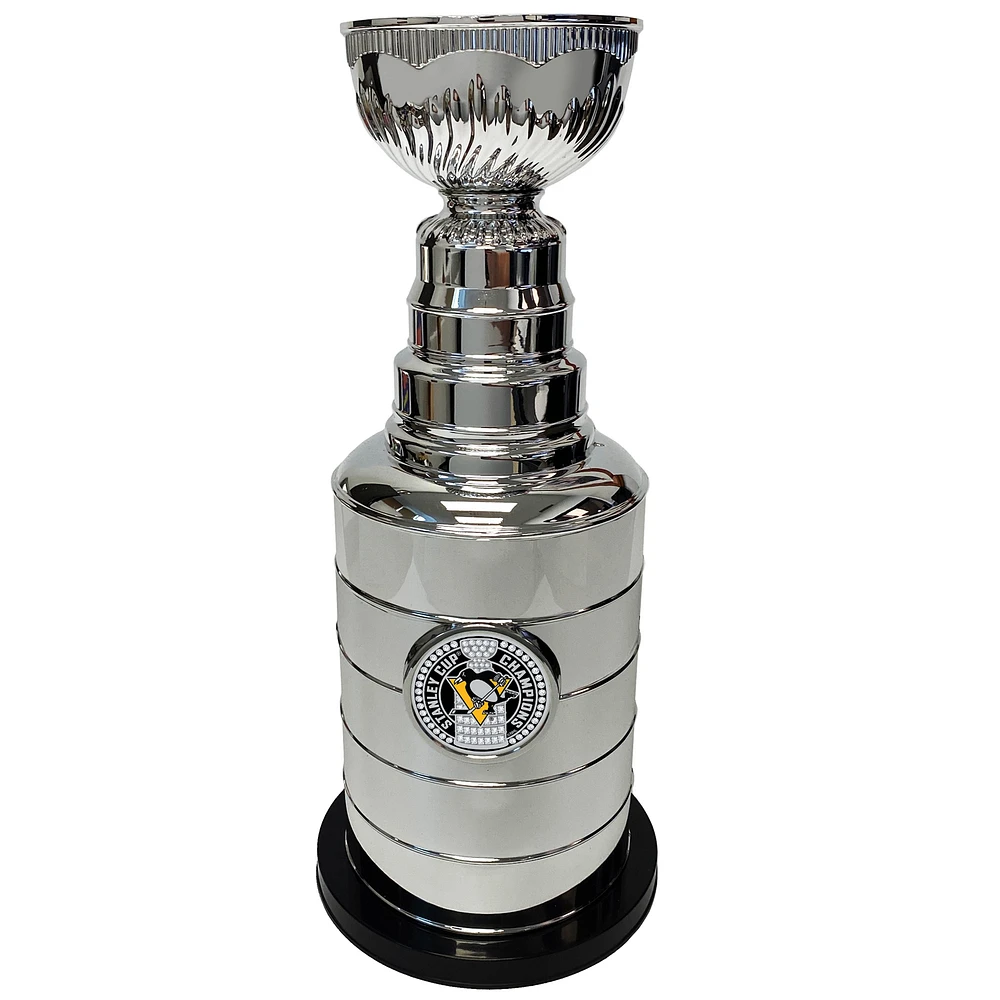 Silver Pittsburgh Penguins 14" Stanley Cup Coin Bank Replica Trophy
