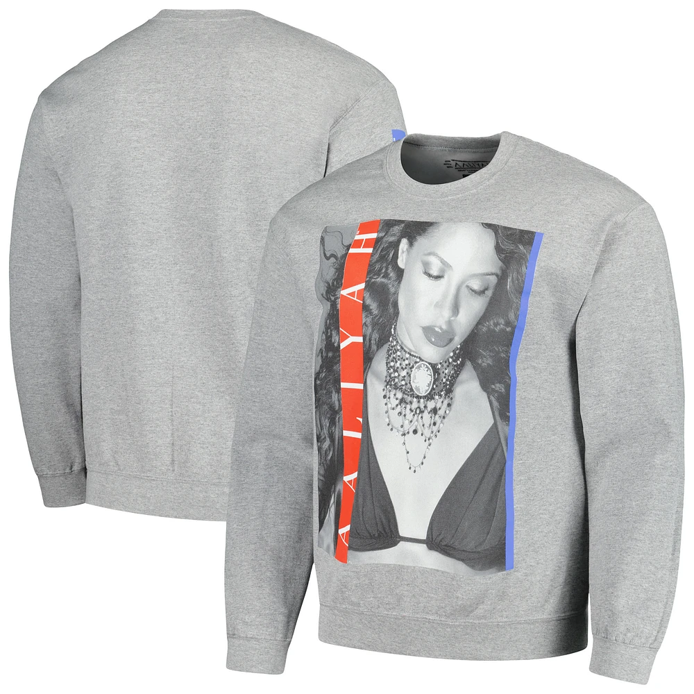 Unisex Ripple Junction Heather Gray Aaliyah Graphic Fleece Sweatshirt