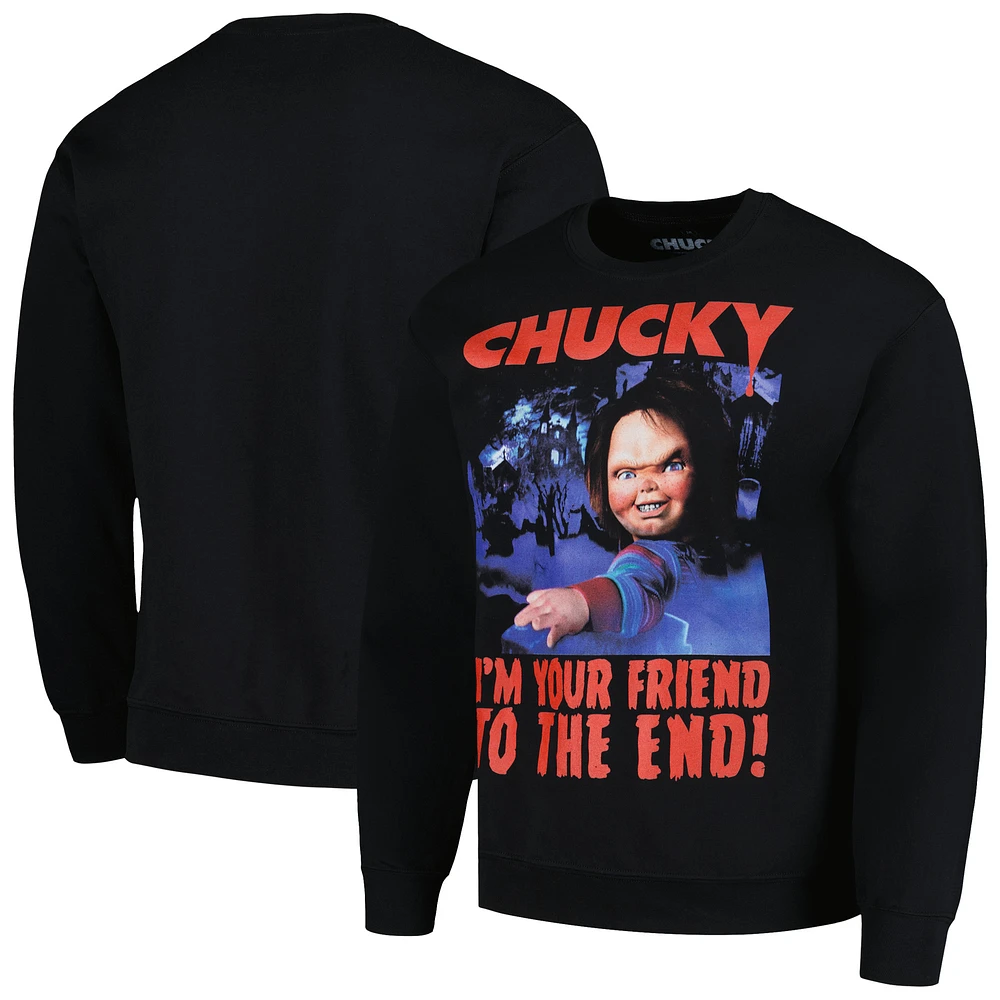 Unisex Ripple Junction Black Chucky Graphic Fleece Sweatshirt