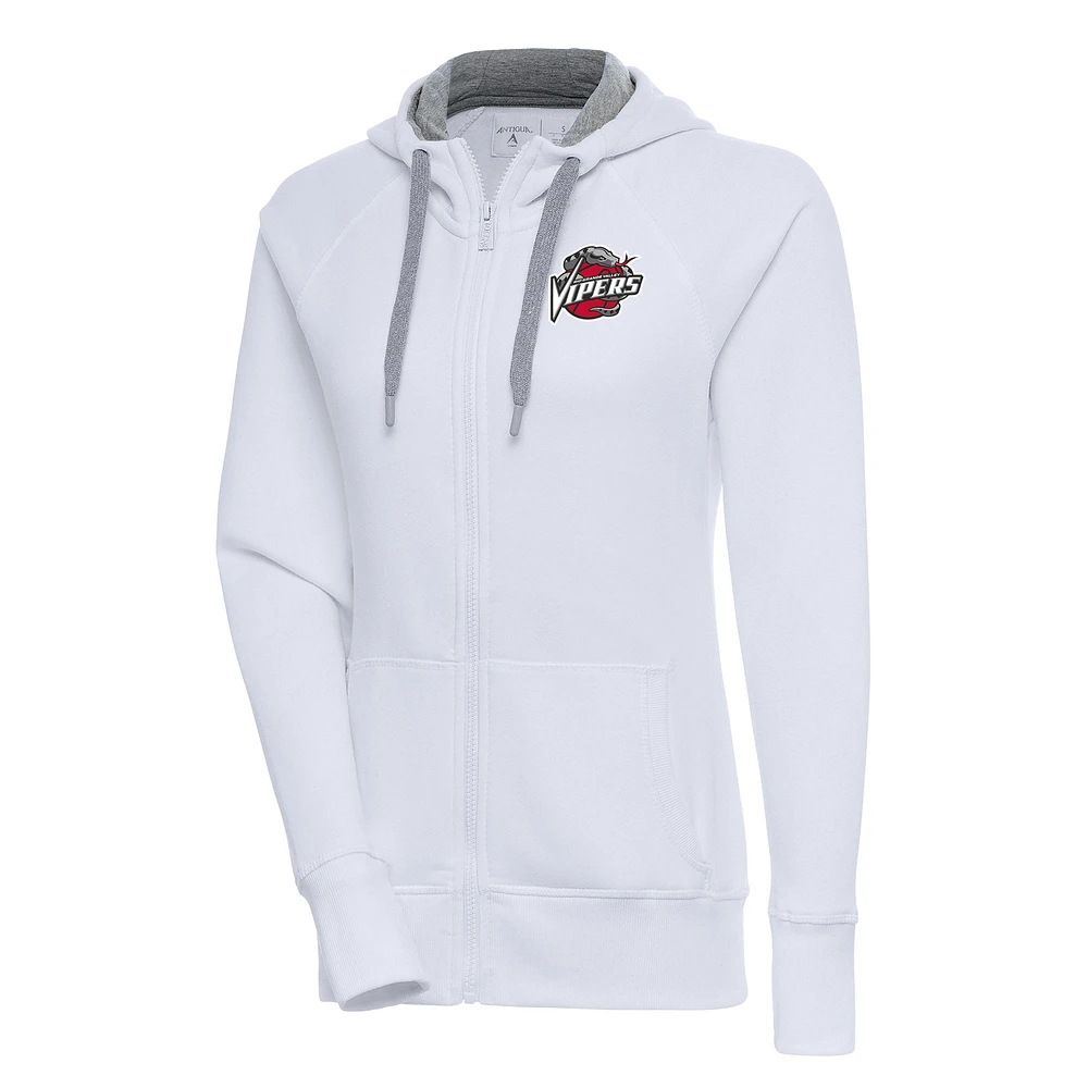 Women's Antigua White Rio Grande Valley Vipers Victory Full-Zip Hoodie