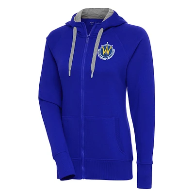 Women's Antigua Royal Santa Cruz Warriors Victory Full-Zip Hoodie