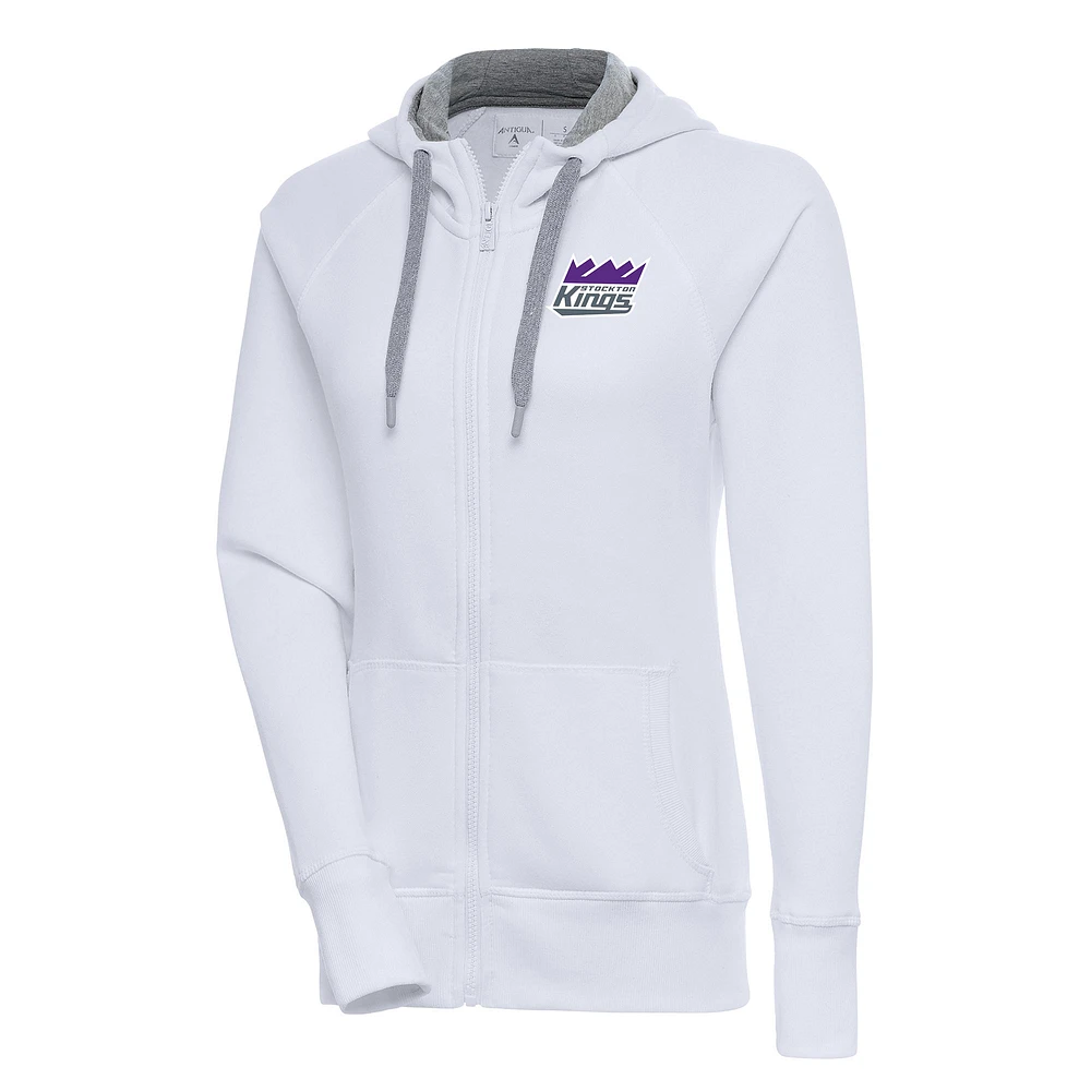 Women's Antigua Stockton Kings Victory Full-Zip Hoodie