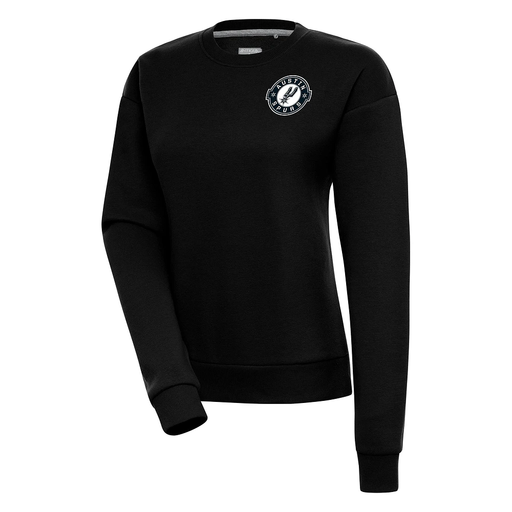 Women's Antigua Black Austin Spurs Victory Pullover Sweatshirt