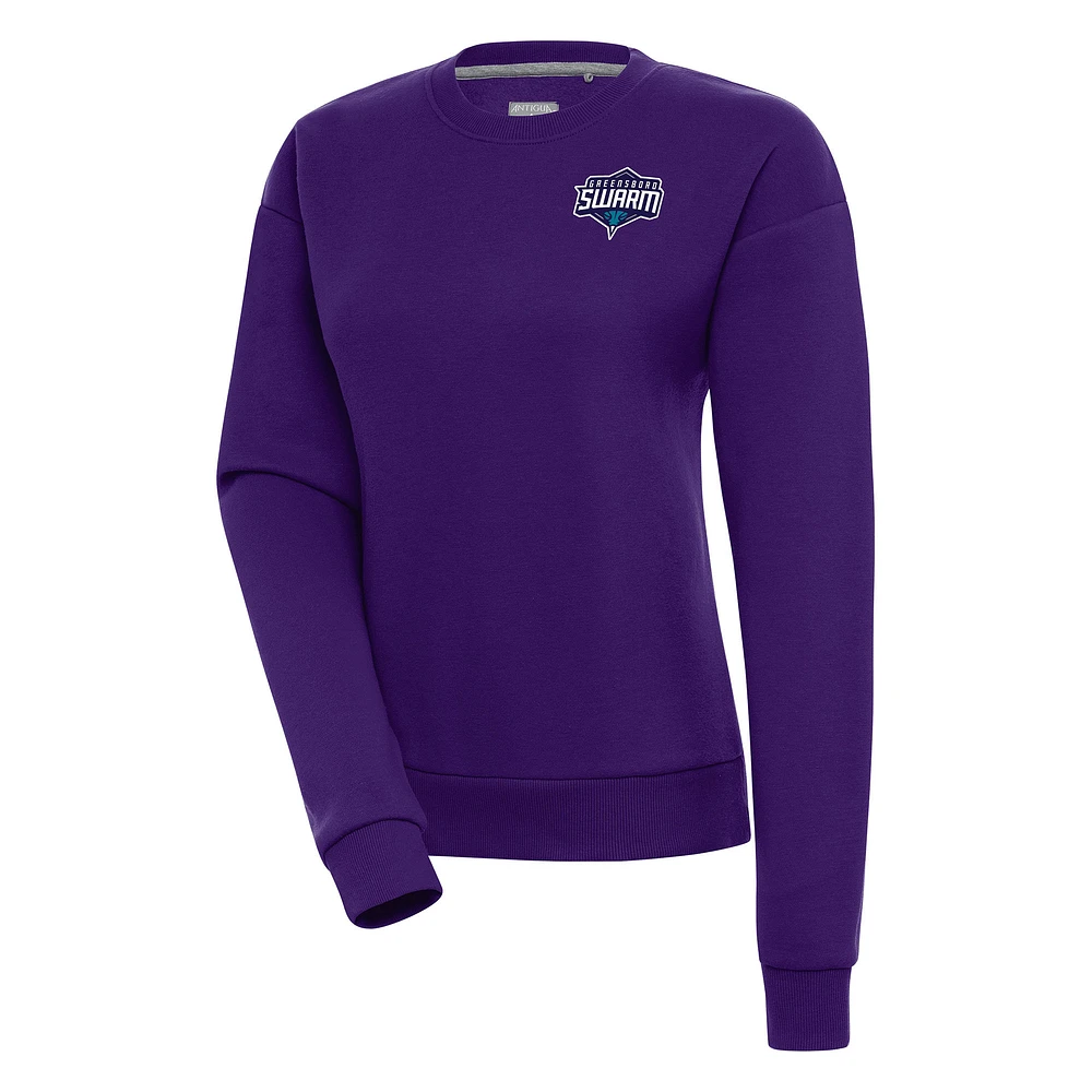 Women's Antigua Purple Greensboro Swarm Victory Pullover Sweatshirt