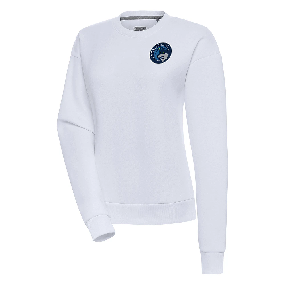 Women's Antigua White Iowa Wolves Victory Pullover Sweatshirt