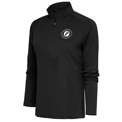 Women's Antigua Charcoal Austin Spurs Tribute Half-Zip Pullover Top