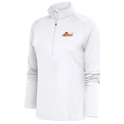 Women's Antigua White Cleveland Charge Tribute Half-Zip Pullover Top