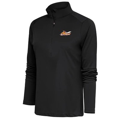 Women's Antigua Charcoal Cleveland Charge Tribute Half-Zip Pullover Top
