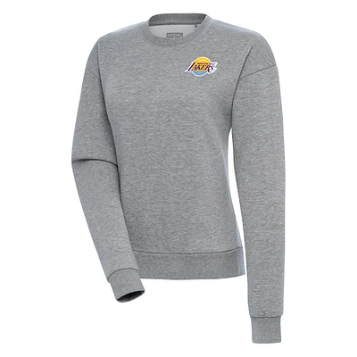 Women's Antigua Heather Gray South Bay Lakers Victory Pullover Sweatshirt