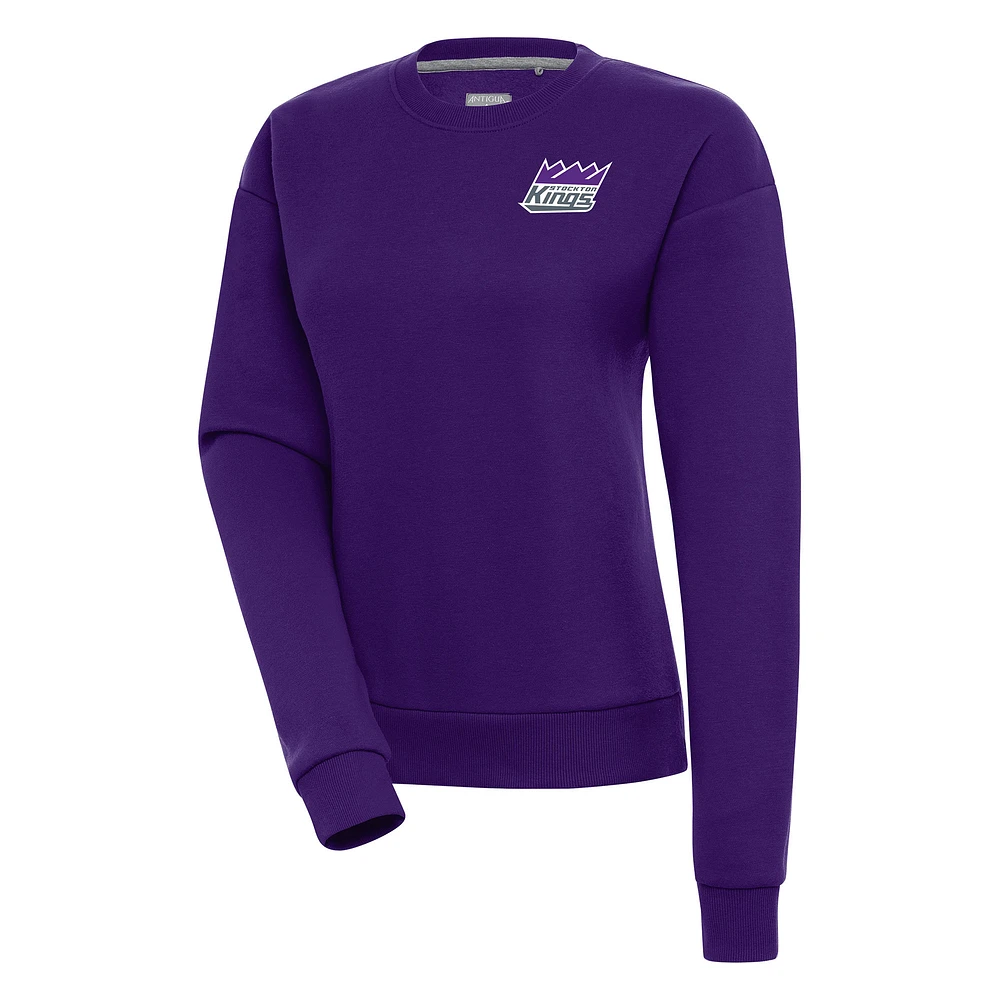 Women's Antigua Purple Stockton Kings Victory Pullover Sweatshirt