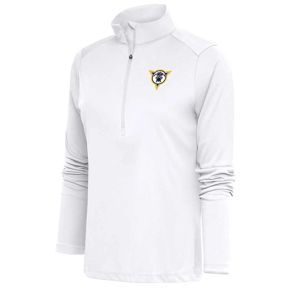 Women's Antigua White Fort Wayne Mad Ants Tribute Half-Zip Pullover Top