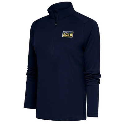 Women's Antigua Navy Grand Rapids Gold Tribute Half-Zip Pullover Top