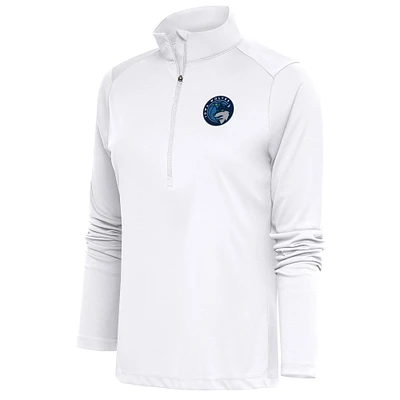 Women's Antigua White Iowa Wolves Tribute Half-Zip Pullover Top