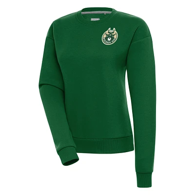 Women's Antigua Hunter Green Wisconsin Herd Victory Pullover Sweatshirt