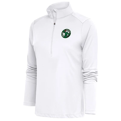 Women's Antigua White Maine Celtics Tribute Half-Zip Pullover Top