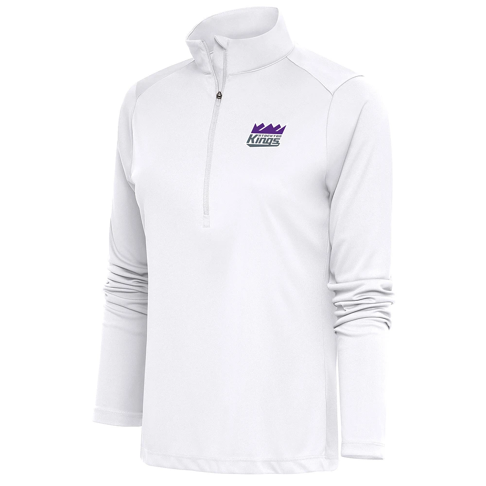 Women's Antigua Stockton Kings Tribute Half-Zip Pullover Top