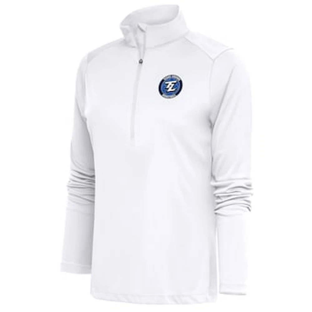 Women's Antigua White Texas Legends Tribute Half-Zip Pullover Top