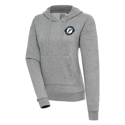 Women's Antigua Heather Gray Austin Spurs Victory Pullover Hoodie