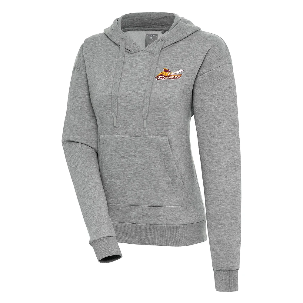 Women's Antigua Heather Gray Cleveland Charge Victory Pullover Hoodie
