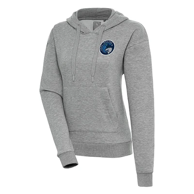 Women's Antigua Heather Gray Iowa Wolves Victory Pullover Hoodie