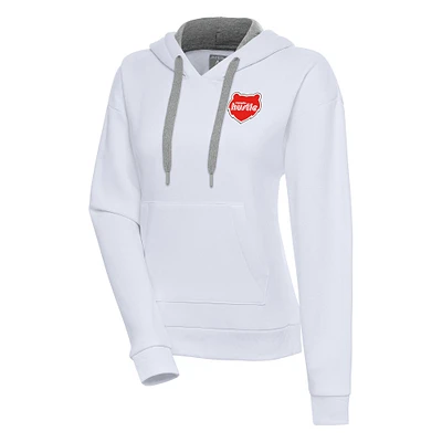 Women's Antigua White Memphis Hustle Victory Pullover Hoodie