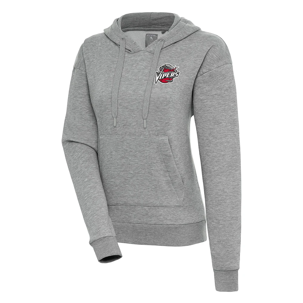 Women's Antigua Heather Gray Rio Grande Valley Vipers Victory Pullover Hoodie