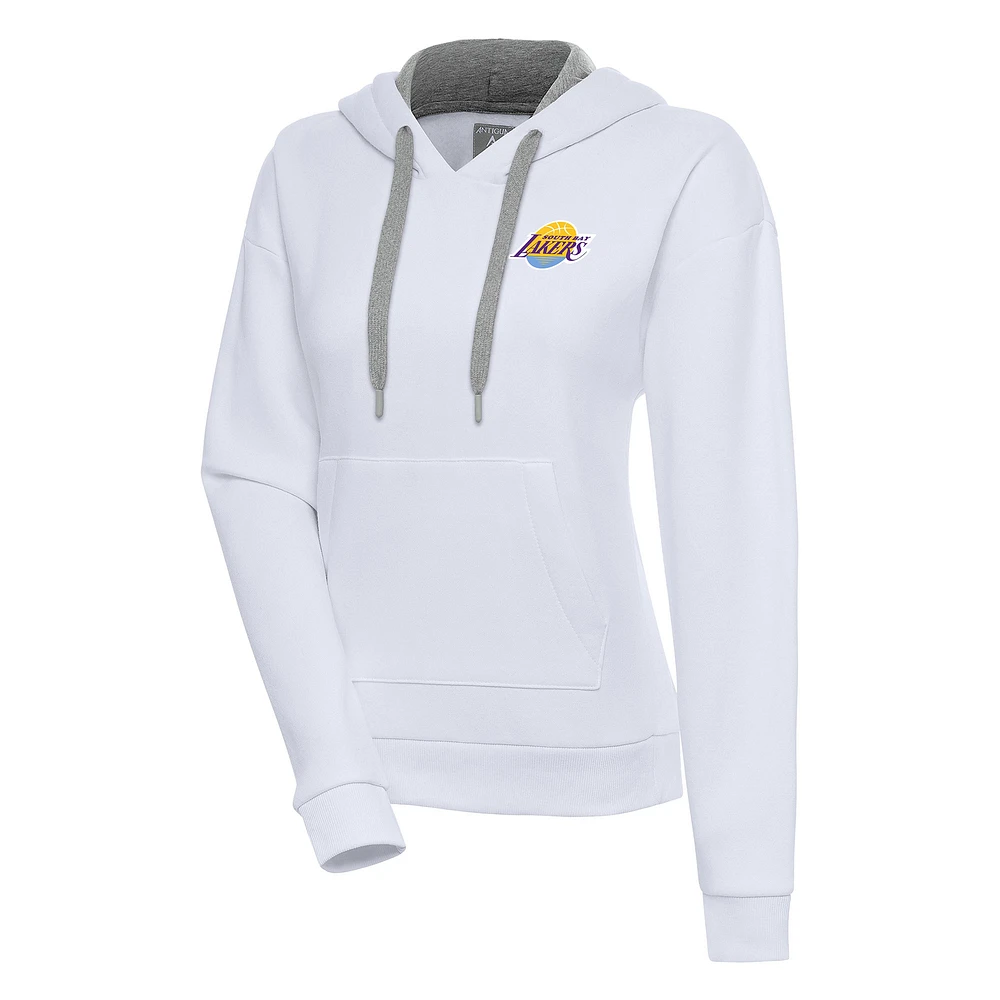 Women's Antigua White South Bay Lakers Victory Pullover Hoodie