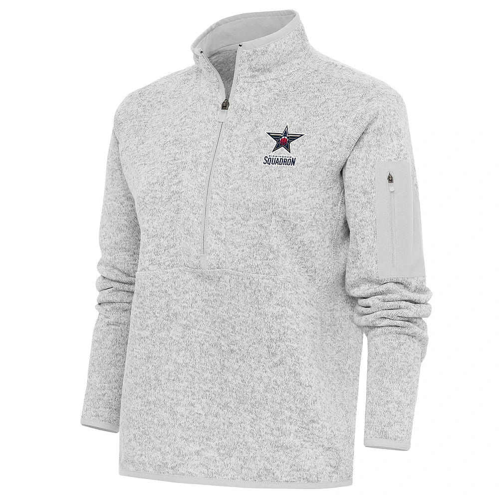Women's Antigua Heather Birmingham Squadron Fortune Half-Zip Pullover Jacket