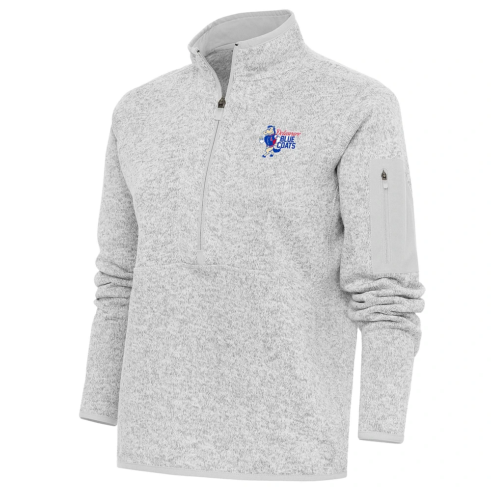 Women's Antigua Heather Delaware Blue Coats Fortune Half-Zip Pullover Jacket