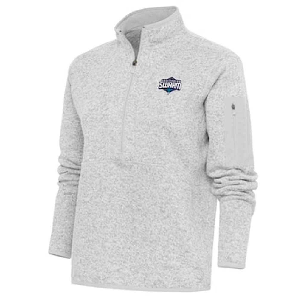 Women's Antigua Heather Greensboro Swarm Fortune Half-Zip Pullover Jacket