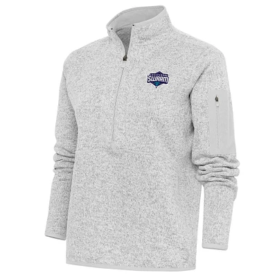 Women's Antigua Heather Greensboro Swarm Fortune Half-Zip Pullover Jacket