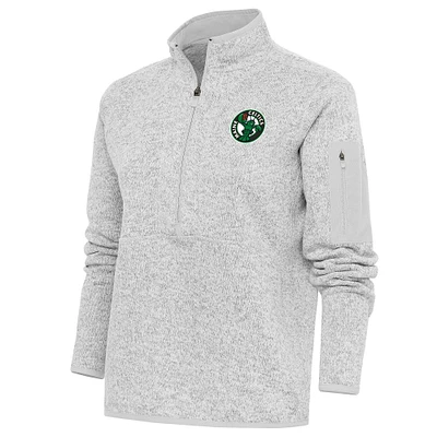 Women's Antigua Heather Maine Celtics Fortune Half-Zip Pullover Jacket