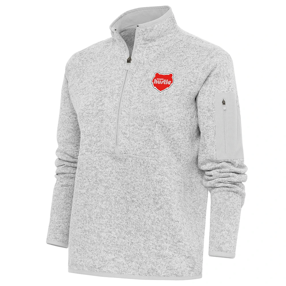 Women's Antigua Heather Memphis Hustle Fortune Half-Zip Pullover Jacket