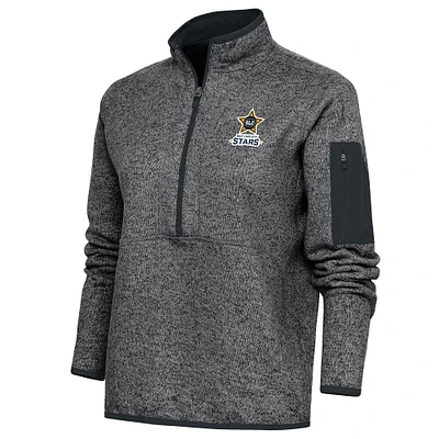 Women's Antigua Heather Charcoal Salt Lake City Stars Fortune Half-Zip Pullover Jacket