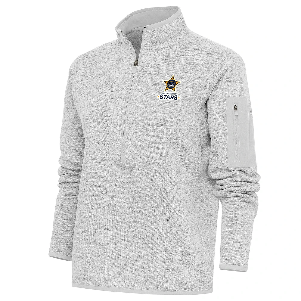 Women's Antigua Heather Salt Lake City Stars Fortune Half-Zip Pullover Jacket