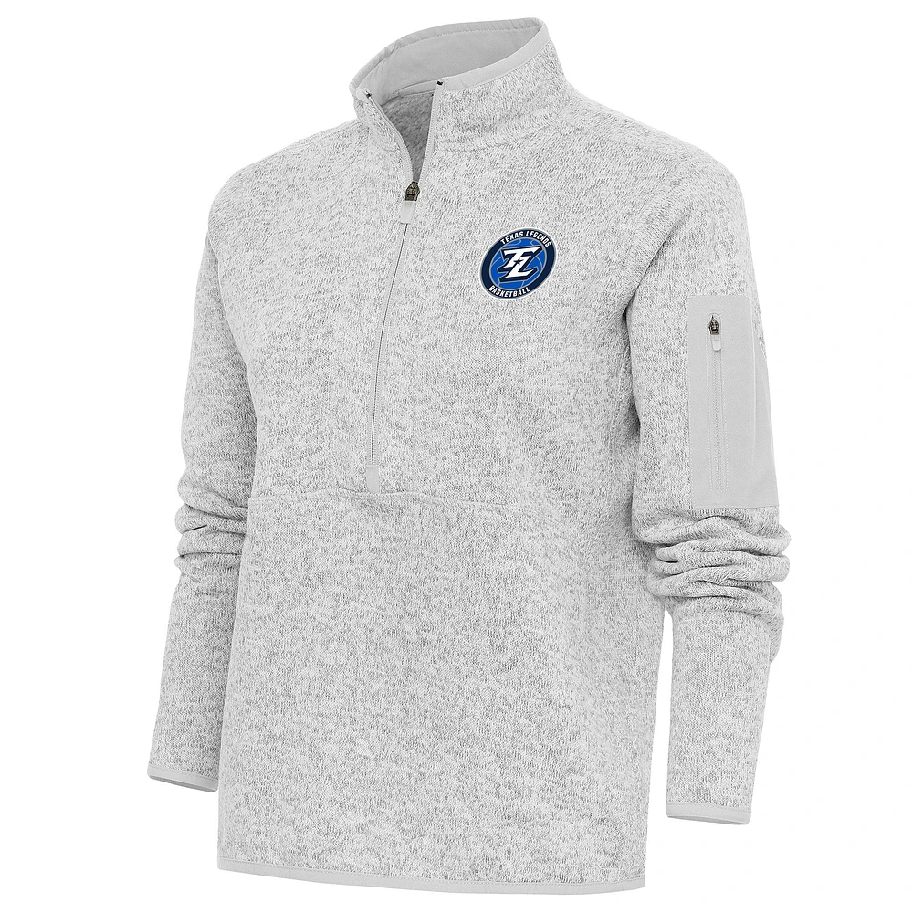 Women's Antigua Heather Texas Legends Fortune Half-Zip Pullover Jacket