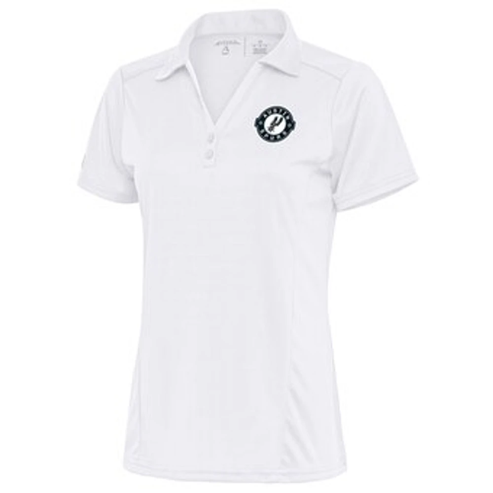 Women's Antigua White Austin Spurs Tribute Polo