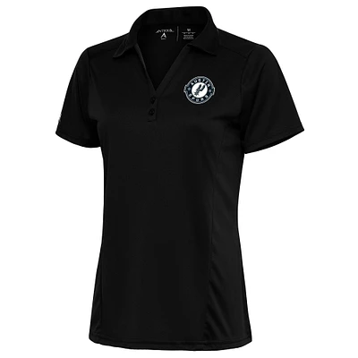 Women's Antigua Black Austin Spurs Tribute Polo