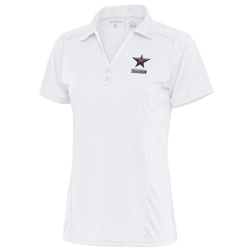 Women's Antigua White Birmingham Squadron Tribute Polo