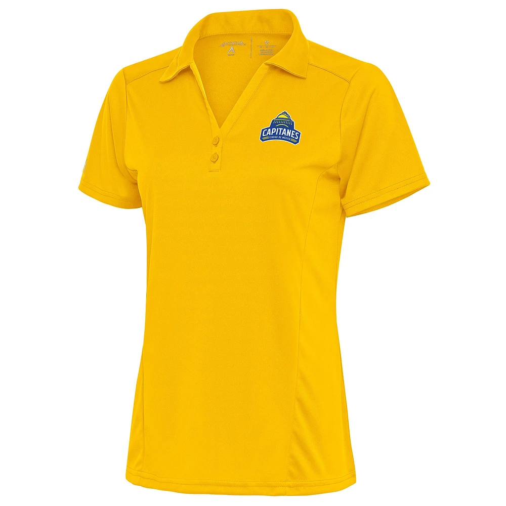 Women's Antigua Yellow Capitanes de Ciudad Mexico Tribute Polo